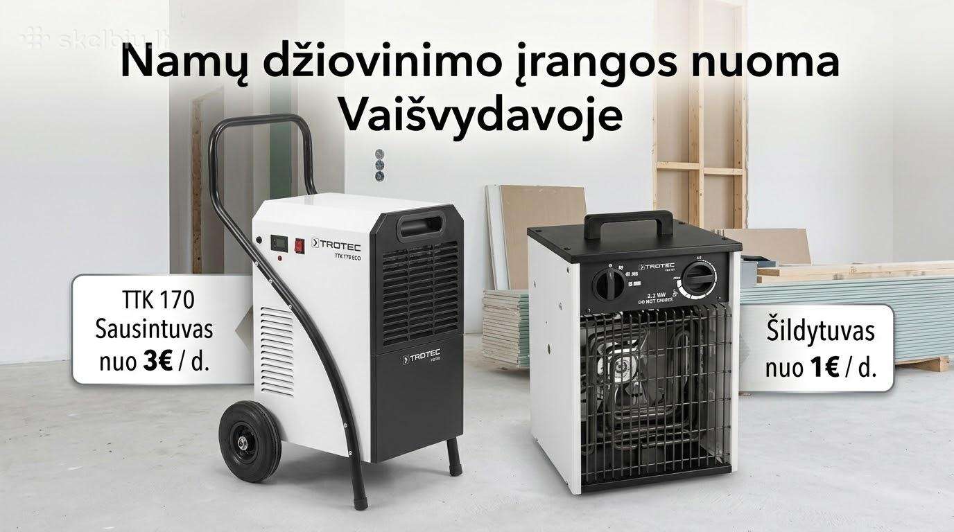 Statybinių šildytuvų ir sausintuvų nuoma Kaune!