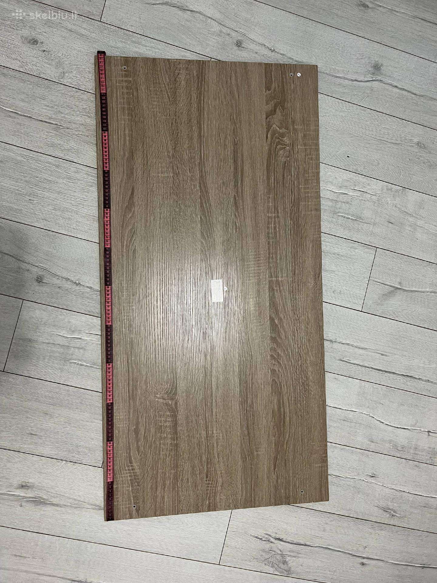 Brown Wood-effect Table with Black Metal Legs