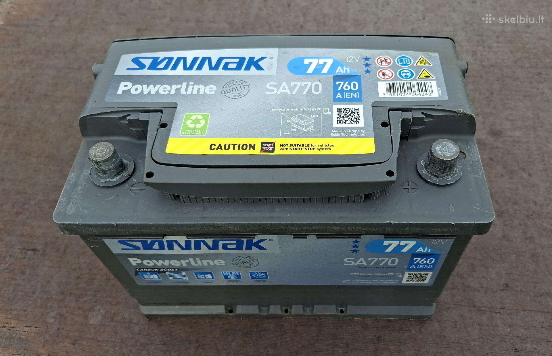 Akumuliatoriai 77 Ah, 760 A ir 90 Ah, 800 A