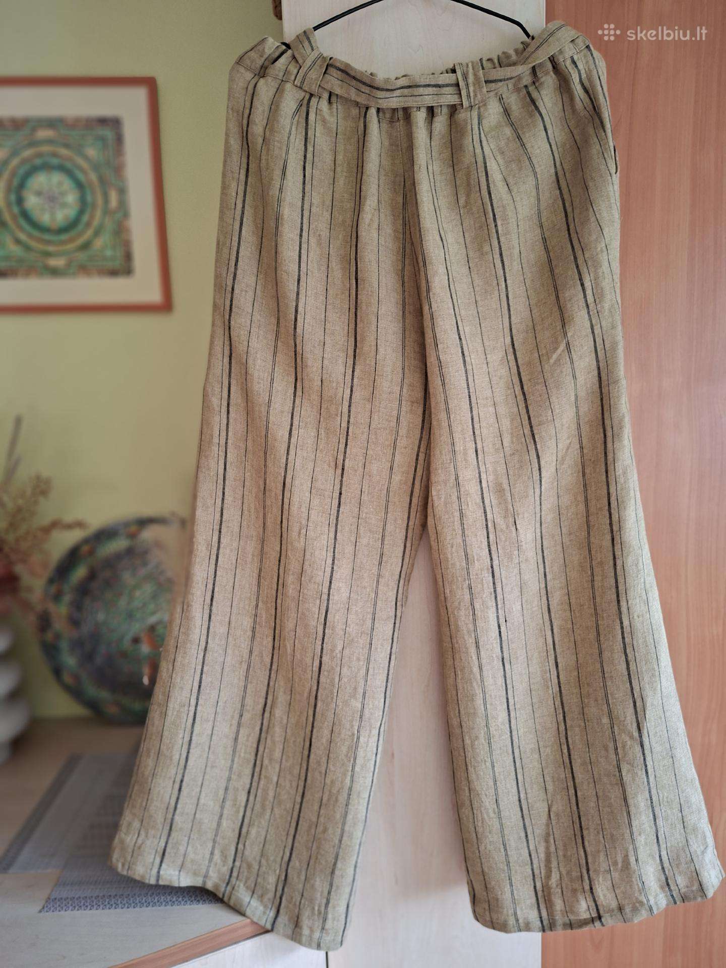 Lininės moteriškos kelnės