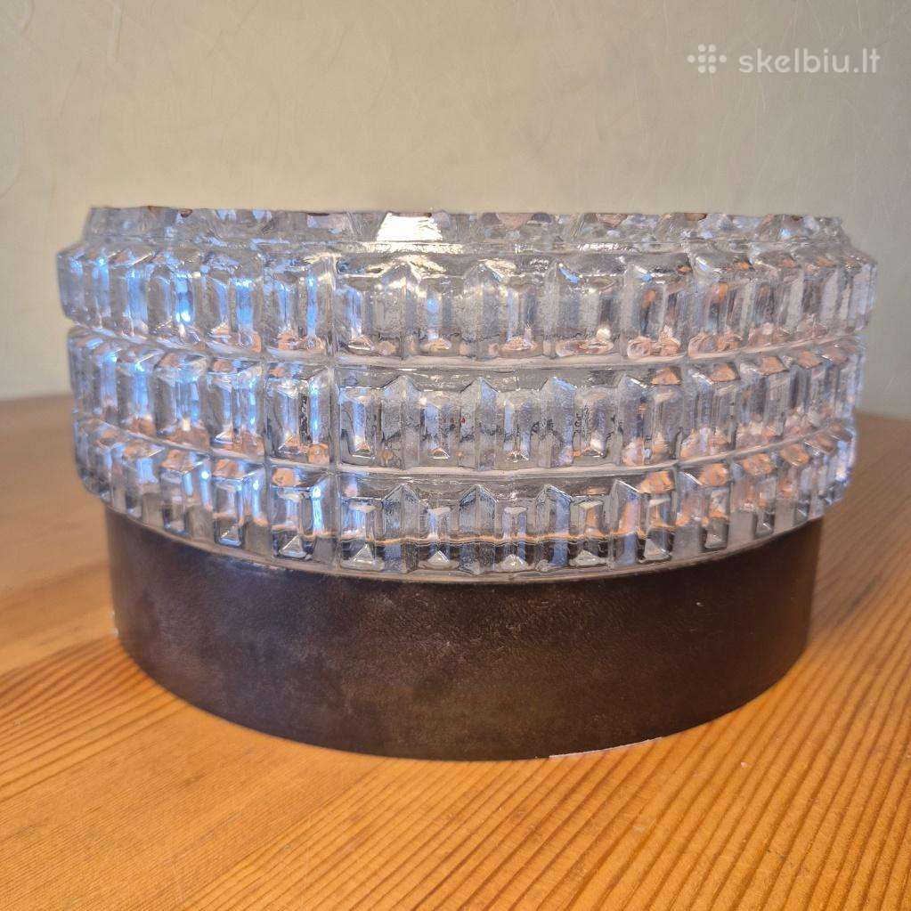 Vintažinis stiklinis lubinis šviestuvas (Ice Glass