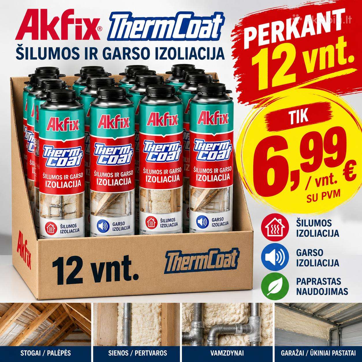 Thermcoat – šilumos garso izoliacija - tik €6.99