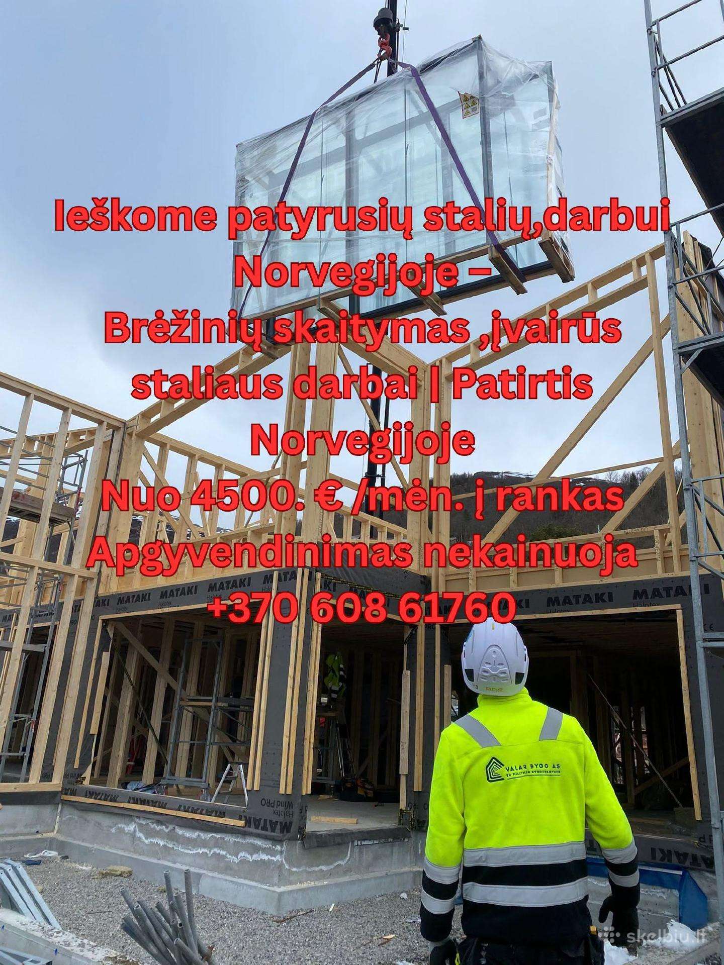 Ieškome darbuotojų darbui Norvegijoje nuo 4500€