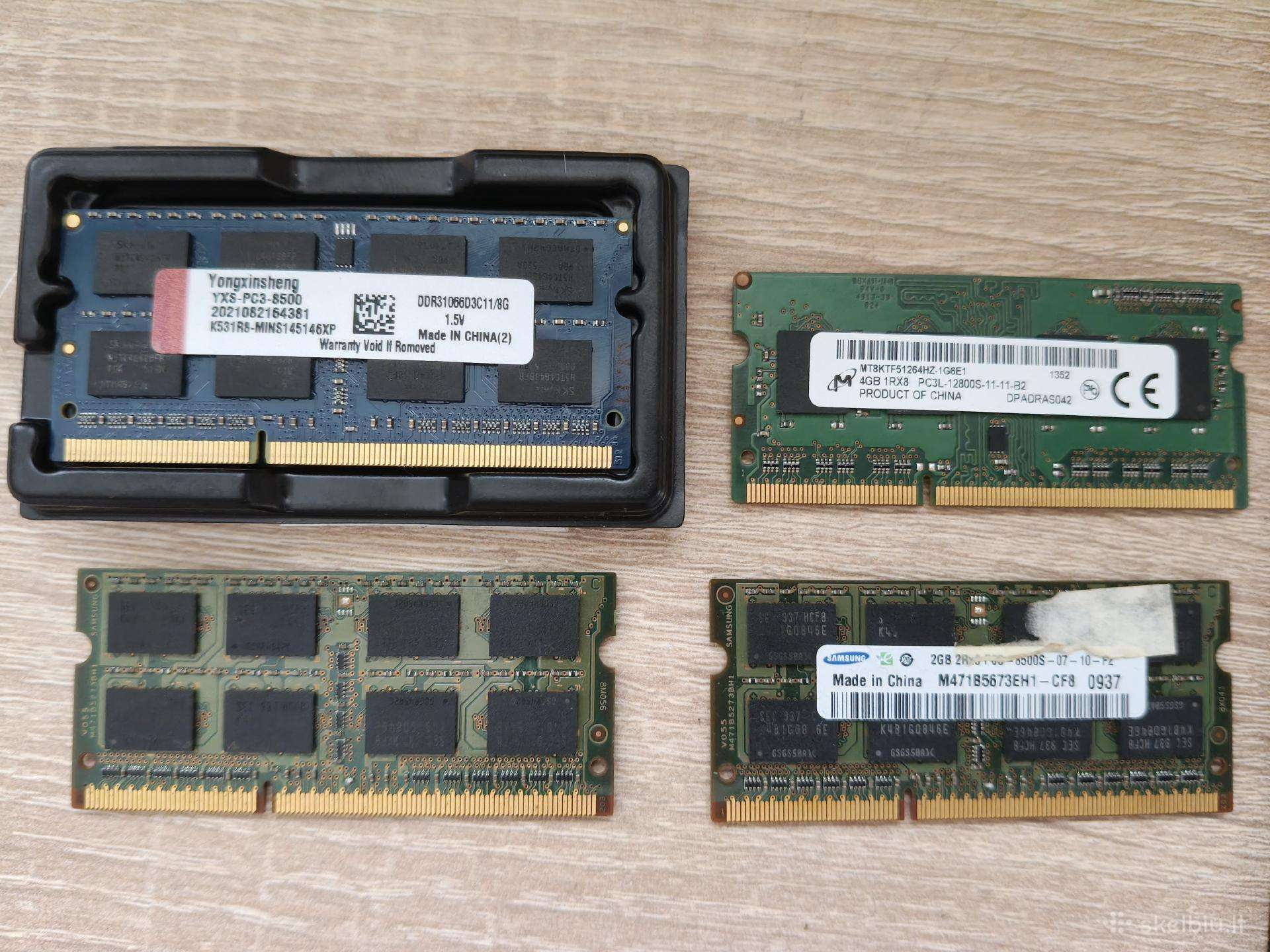 Ddr3 ir Ddr3l (so-dimm nešiojamiems kompiuteriams)