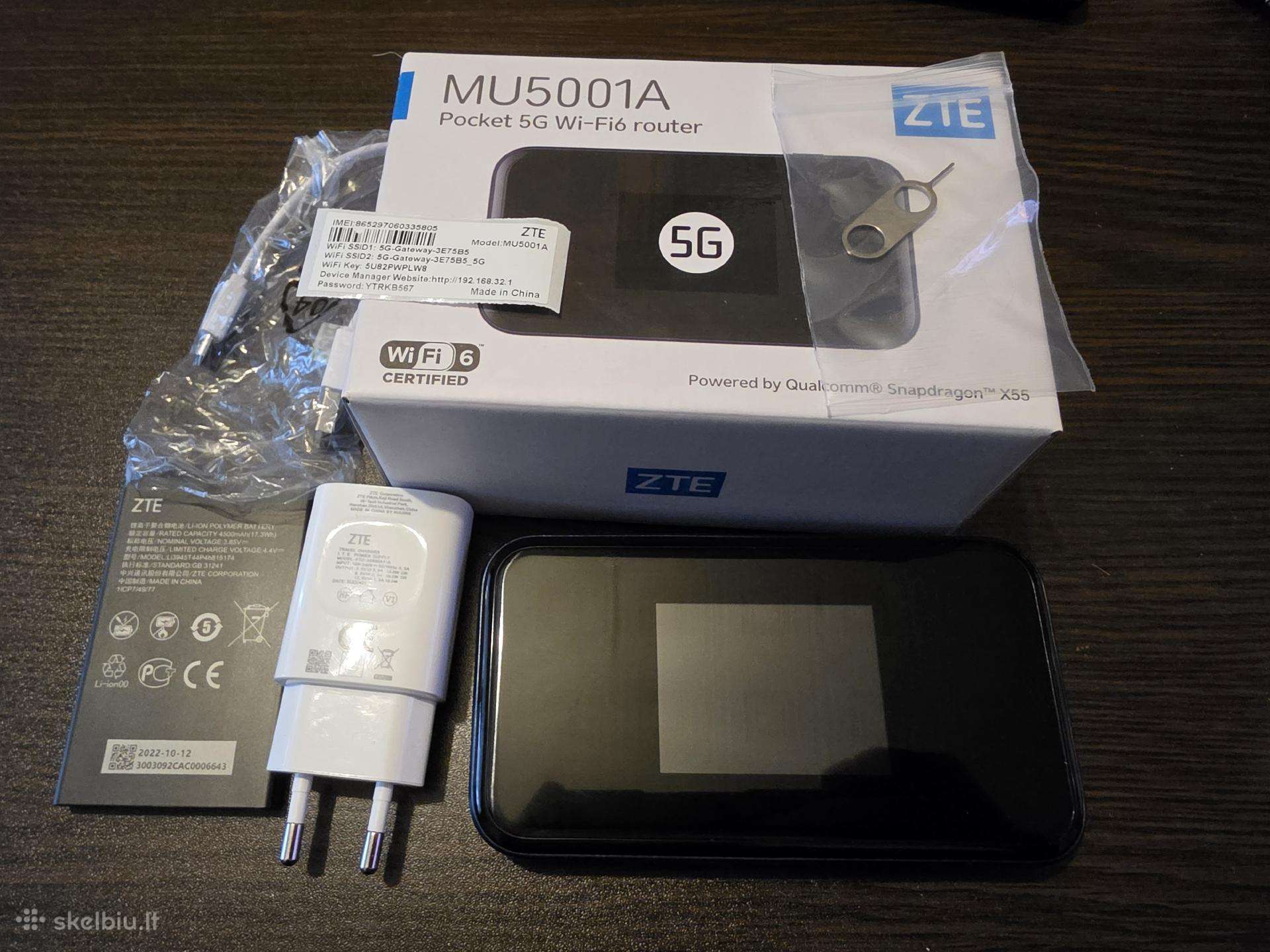 Zte Mu5001a 5G Wifi6 nešiojamas modemas