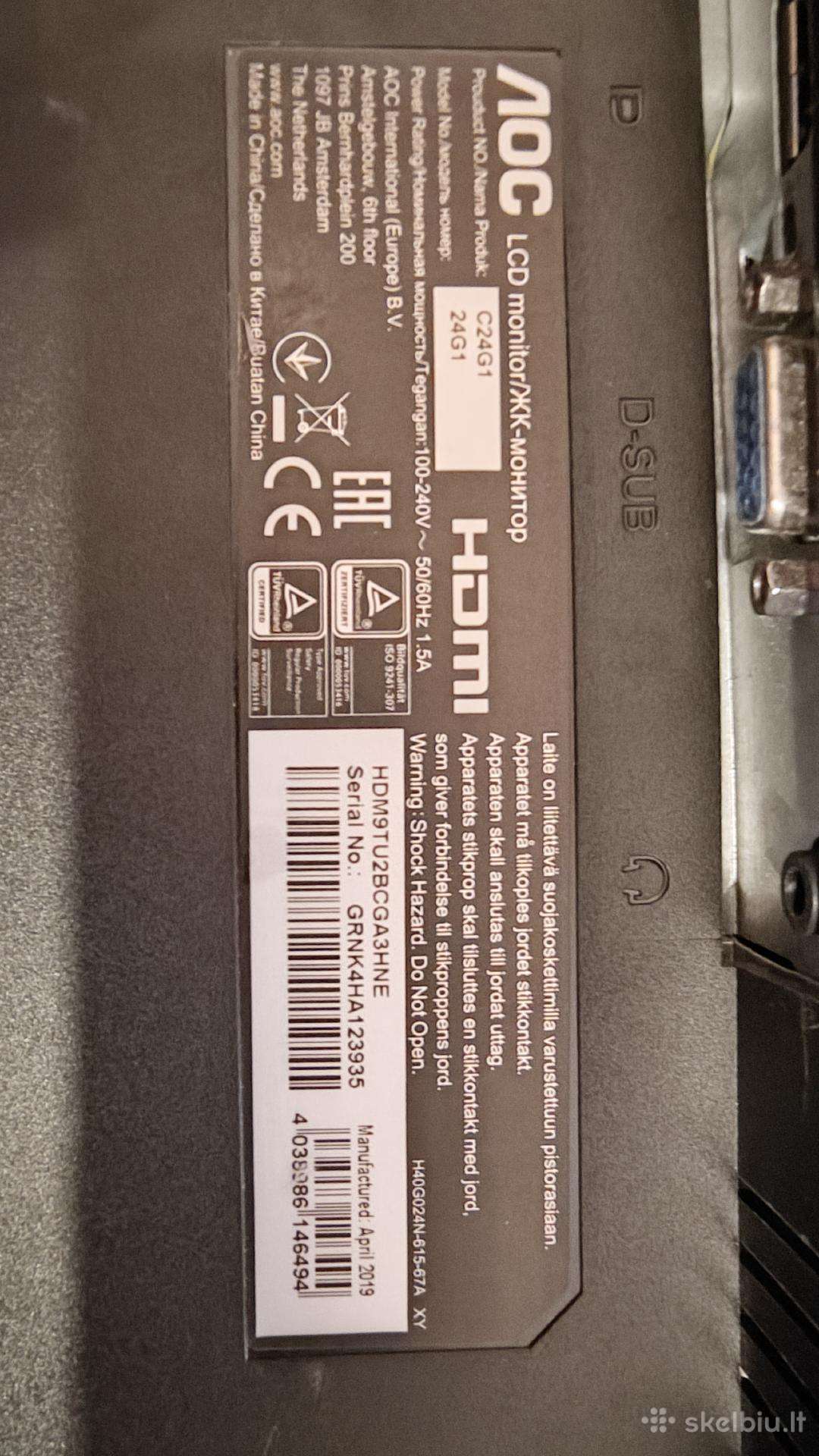 Monitoras Aoc C24g1