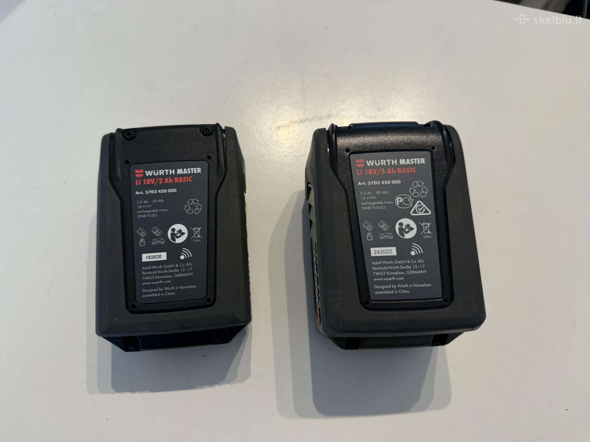 Wurth master Li 18v/5ah; 18v/2ah Nauji
