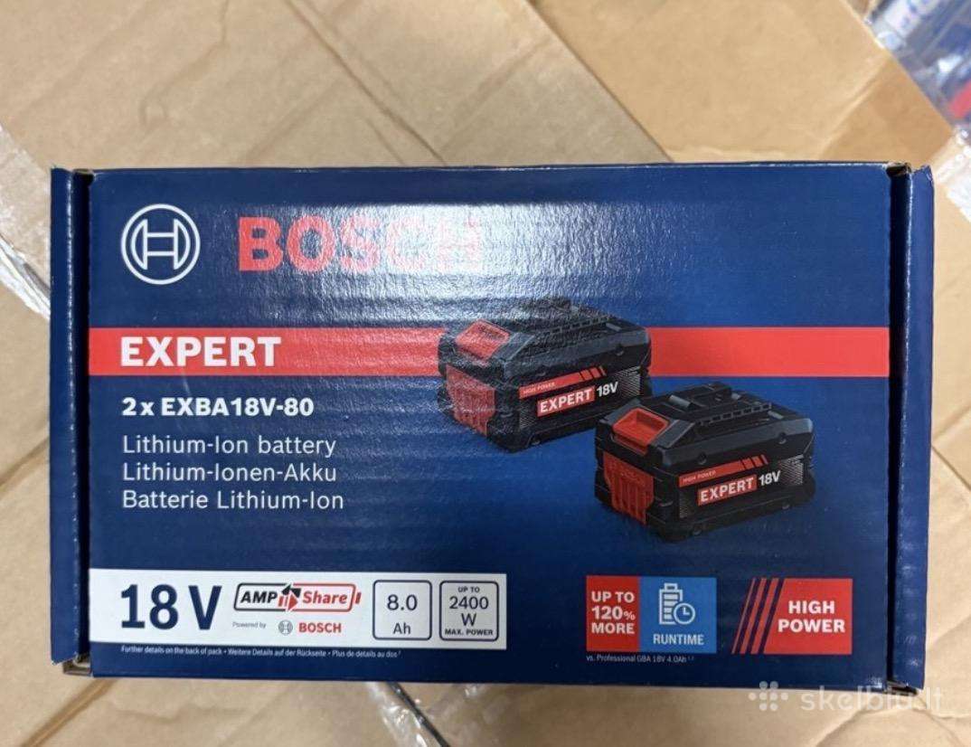 Naujos Bosch Expert Exba18v-80 baterijos
