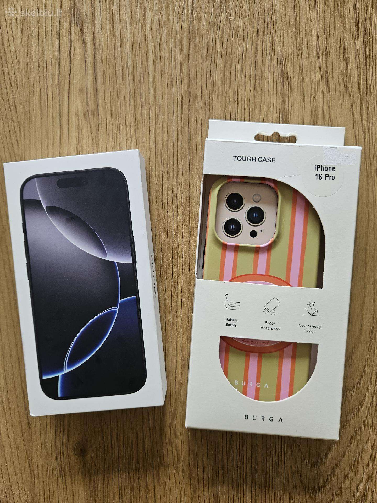 iPhone 16 Pro 256 GB su Burga dėklu