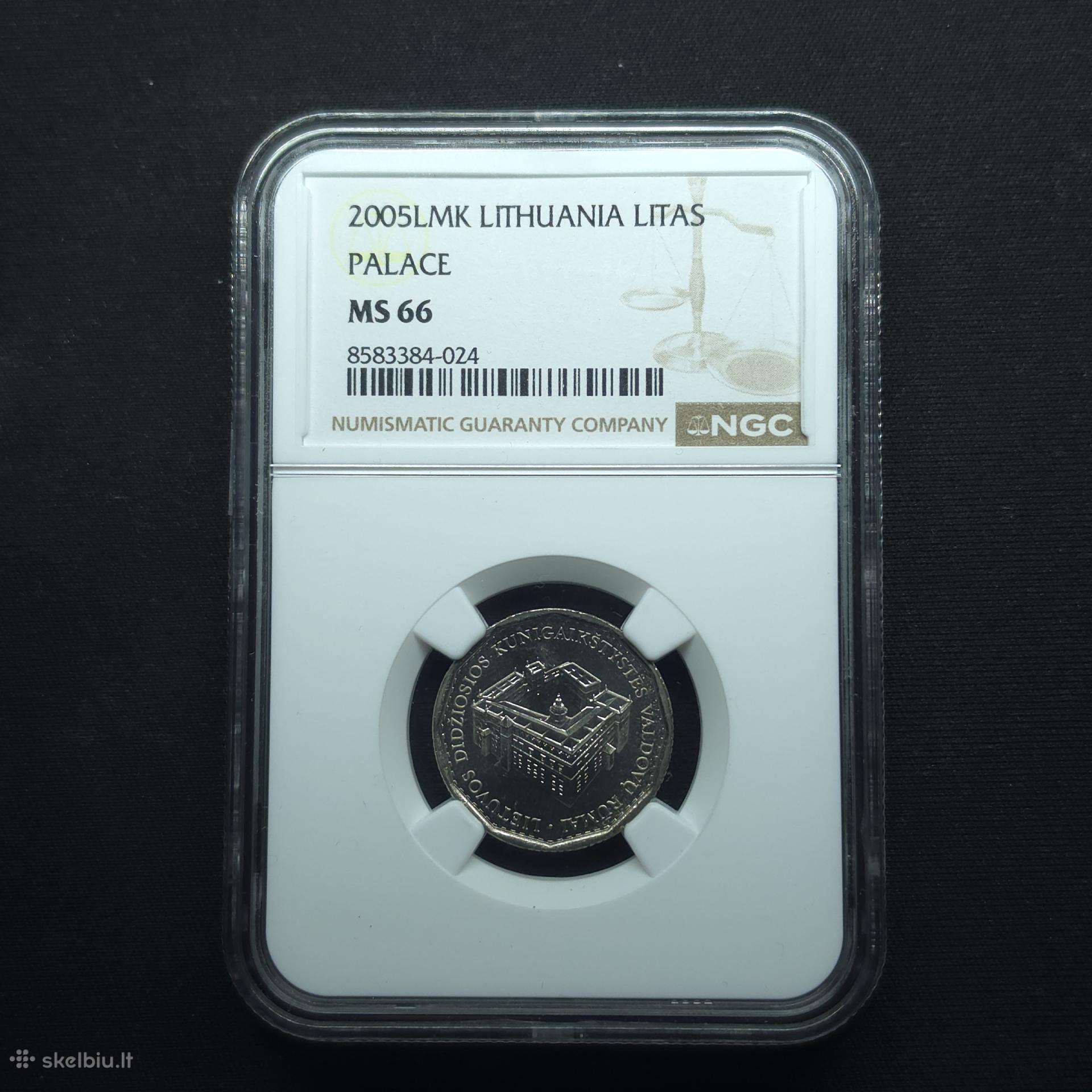 1 litas 2005 m. Ngc Ms 66 Valdovų rūmai