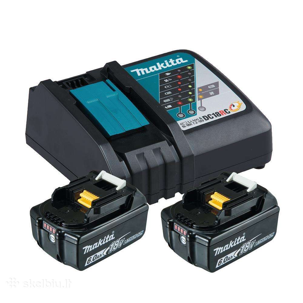 Makita 2bl1860b 18v 6ah + Dc18rc įkroviklis