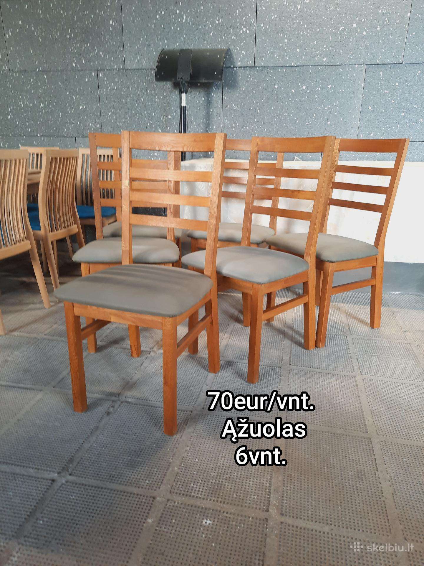 6 Ąžuolinės kėdės iš Danijos