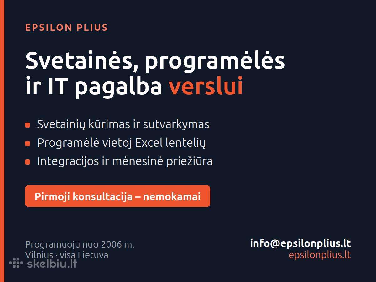Svetainės, programėlės ir IT pagalba verslui