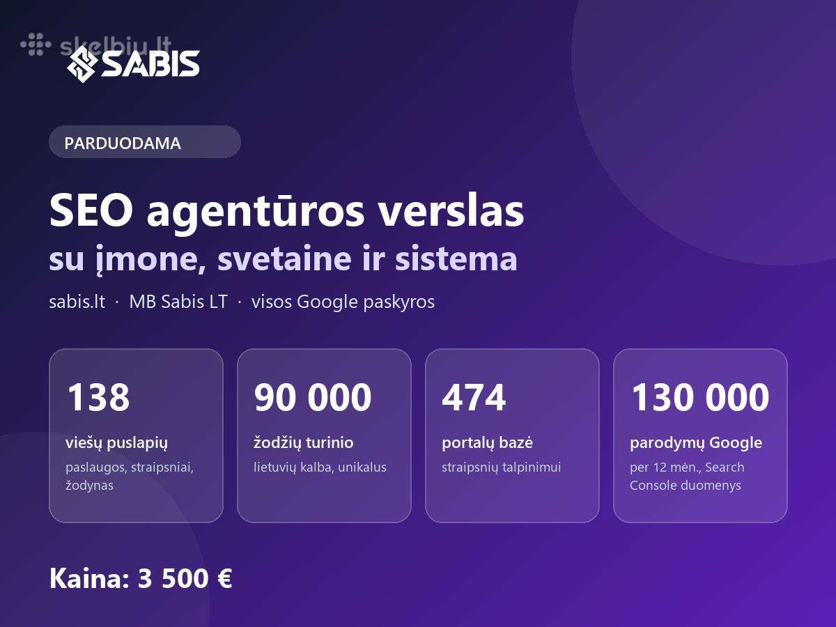 Seo agentūra su MB: svetainė ir 474 portalai