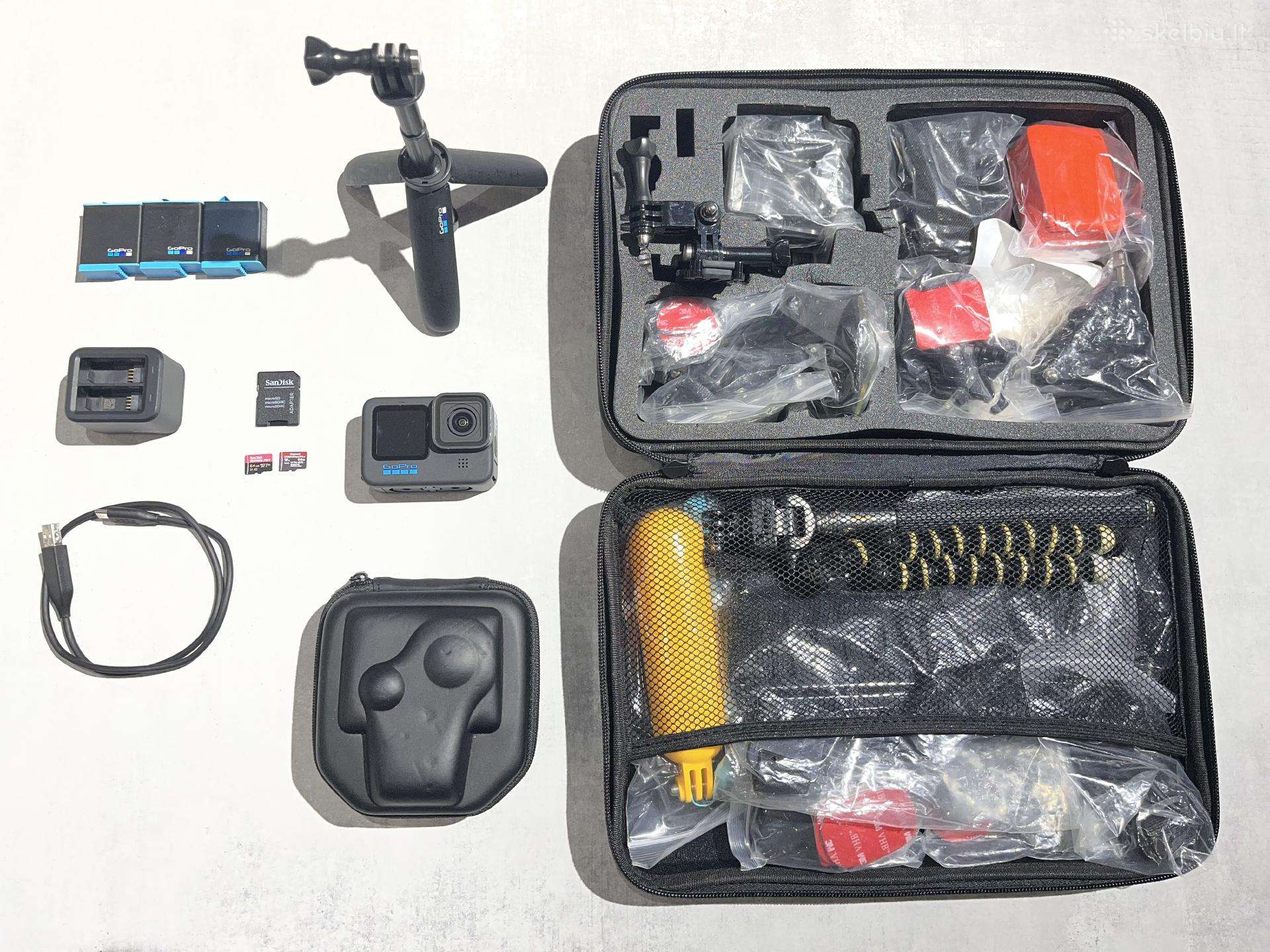 Gopro 10 kamera su priedais