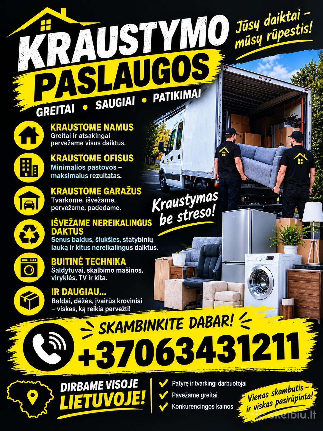 Kraustymas, Pervežimas, Išvežimas.