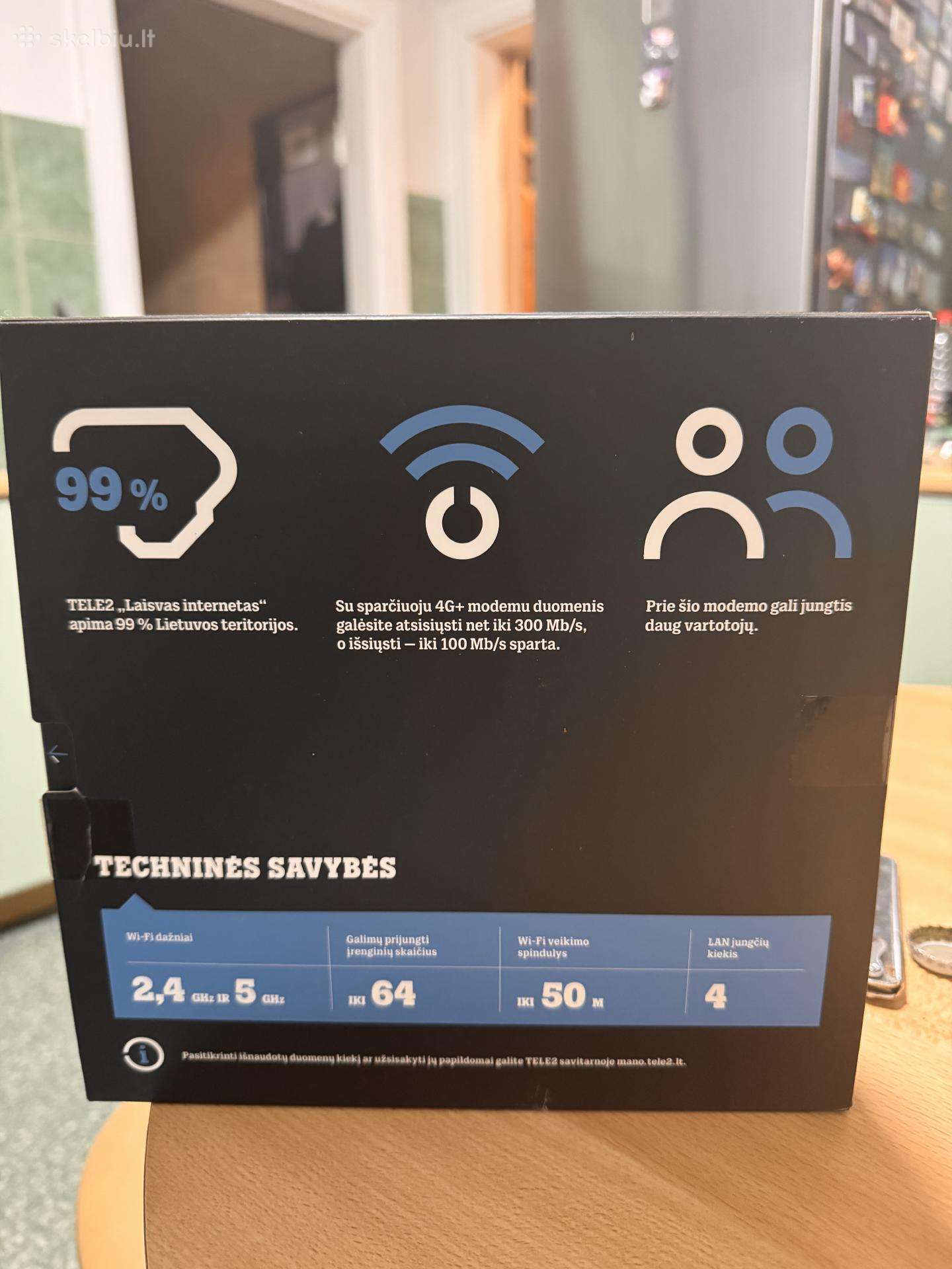 Parduodamas Tele2 Laisvas internetas 4G+ modemas /