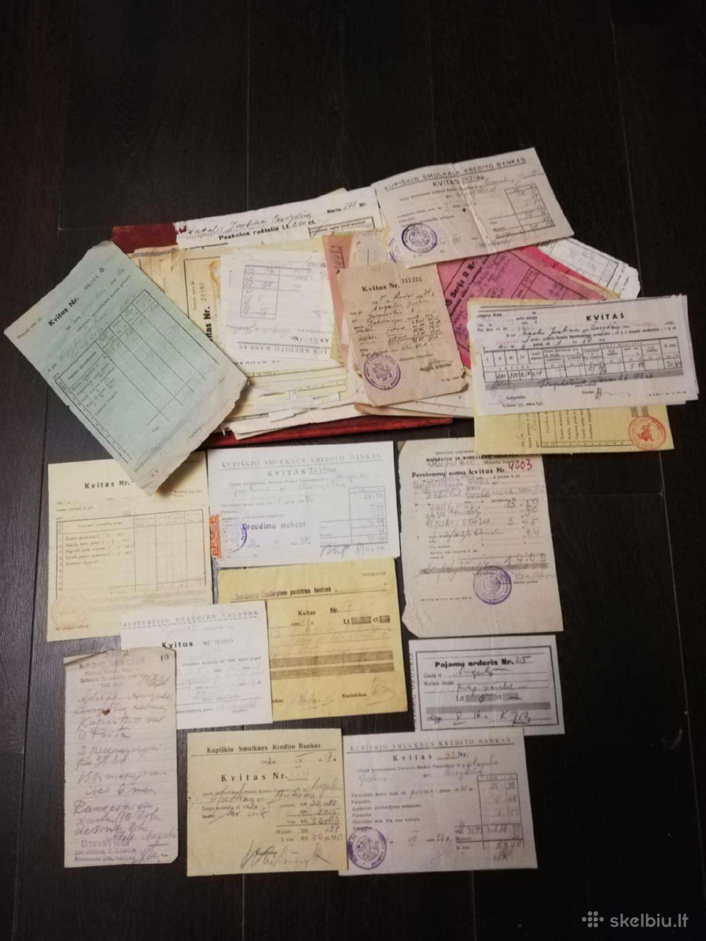 Kupiškis.saskaitos,prievoles kvitai.tarpukaris.95v