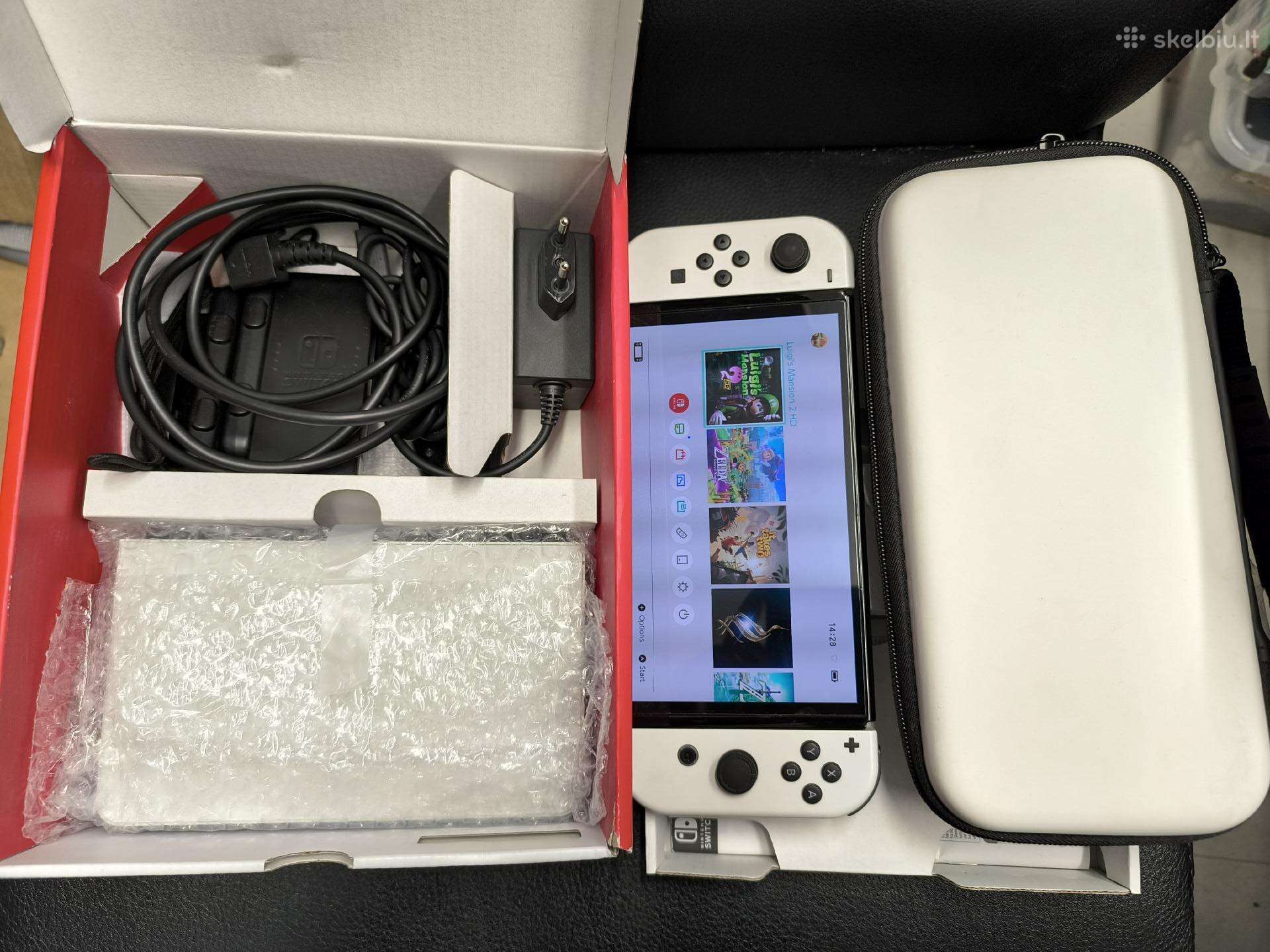 Atrištas Nintendo Switch Oled 256gb 30 žaidimų