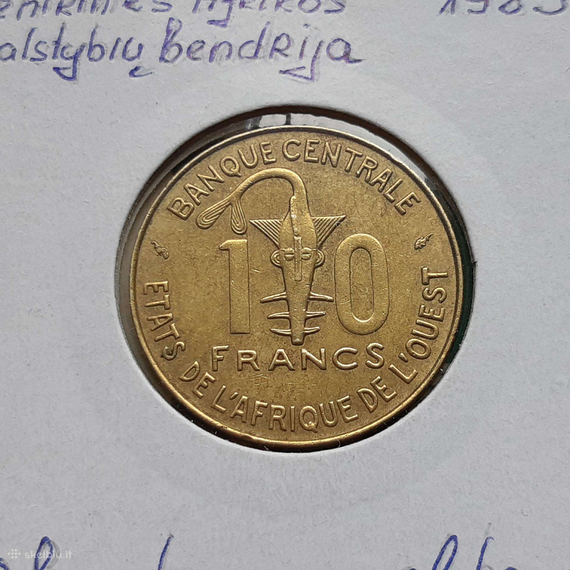 Vakarų Afrika 10 frankų Fao 1985