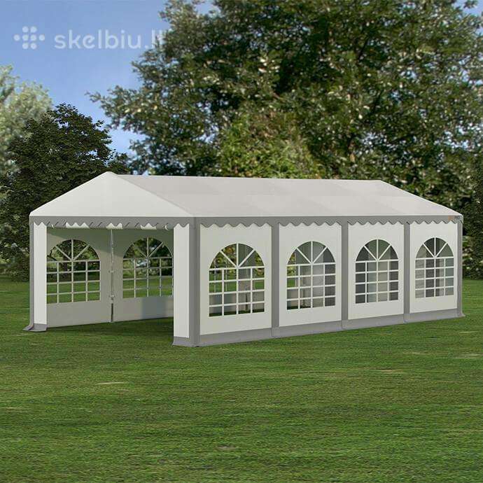Pvc palapinė paviljonas Zeltpro 4x8, balta/pilka
