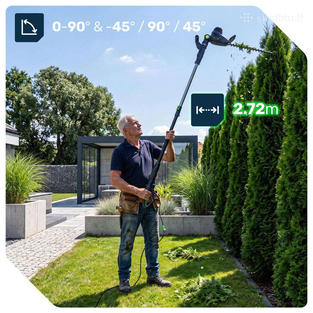 Wuber Elektrinės teleskopinis gyvatvorių žirklės