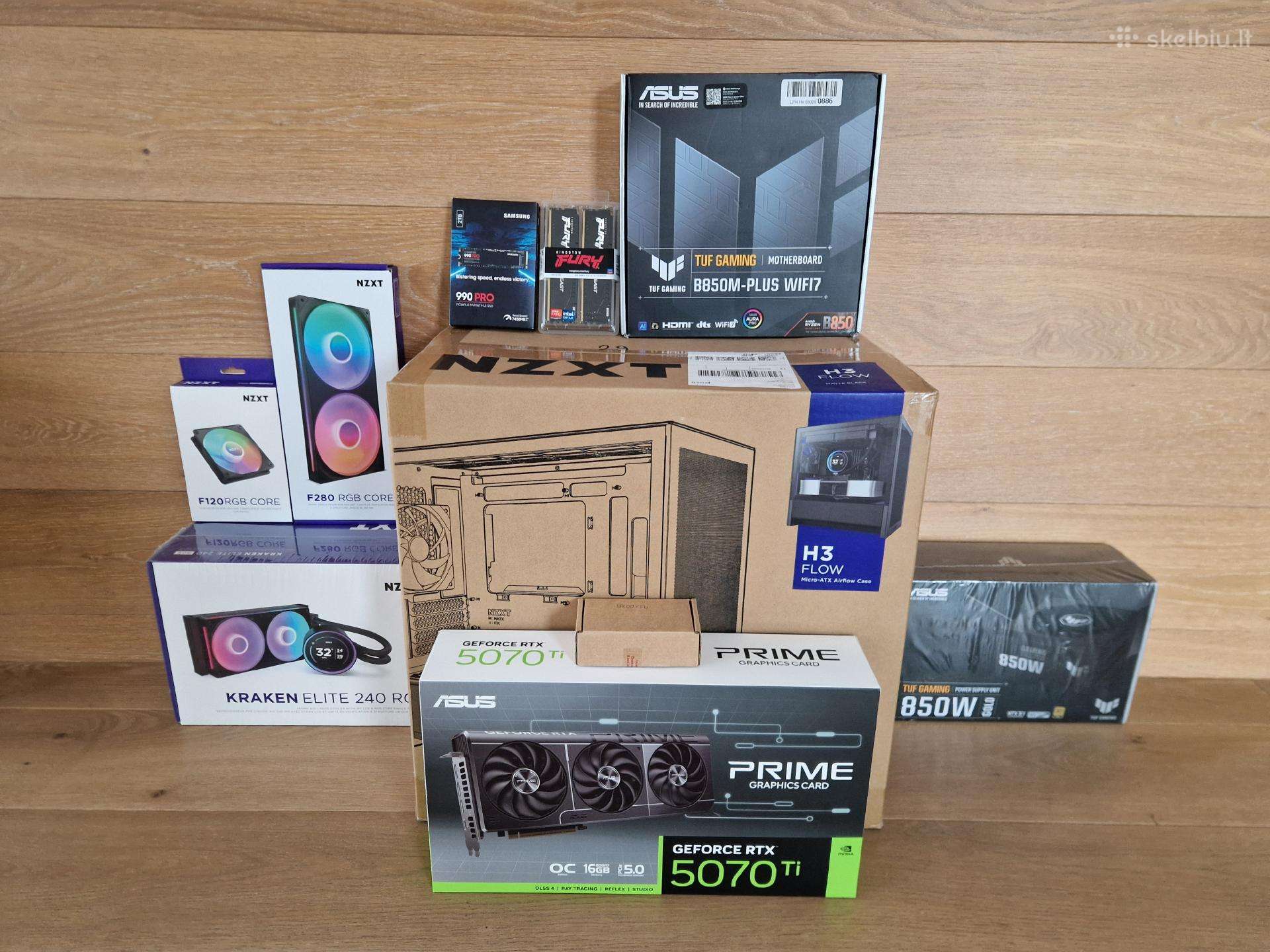 Naujas Amd 9800x3d/rtx 5070ti/32gb Ddr5/nztx