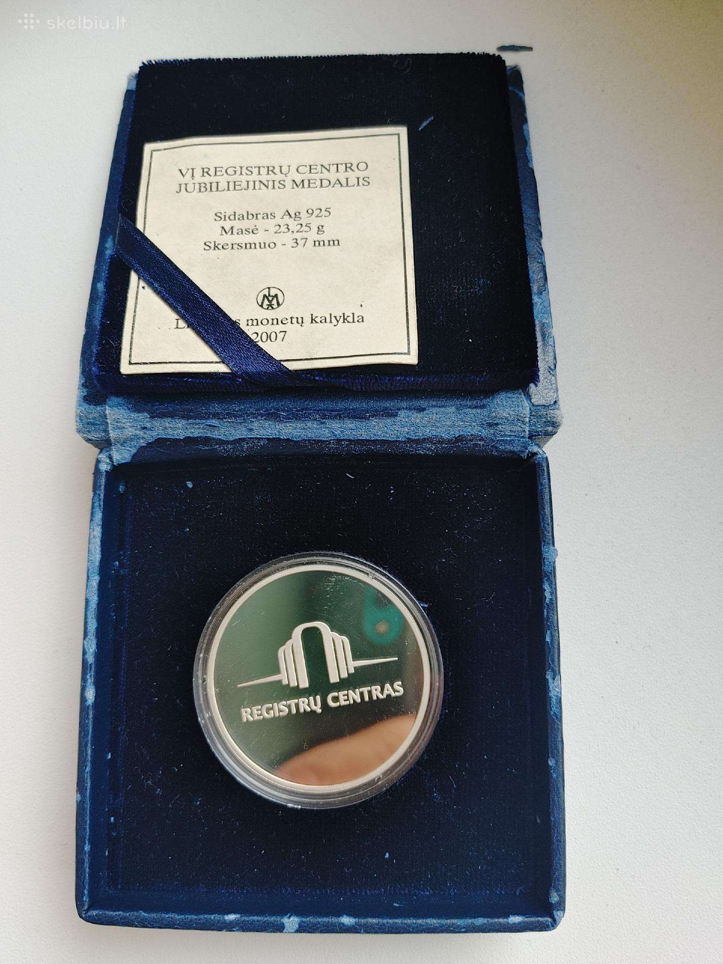 Lietuva - registrų cenro jub. medalis, ag925