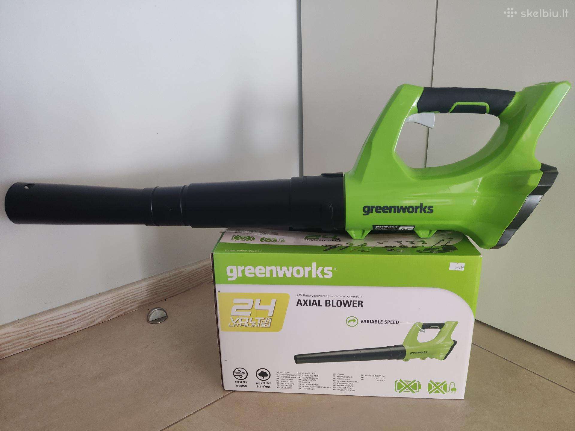 Greenworks G24ab 24v lapų pūstuvas, naujas