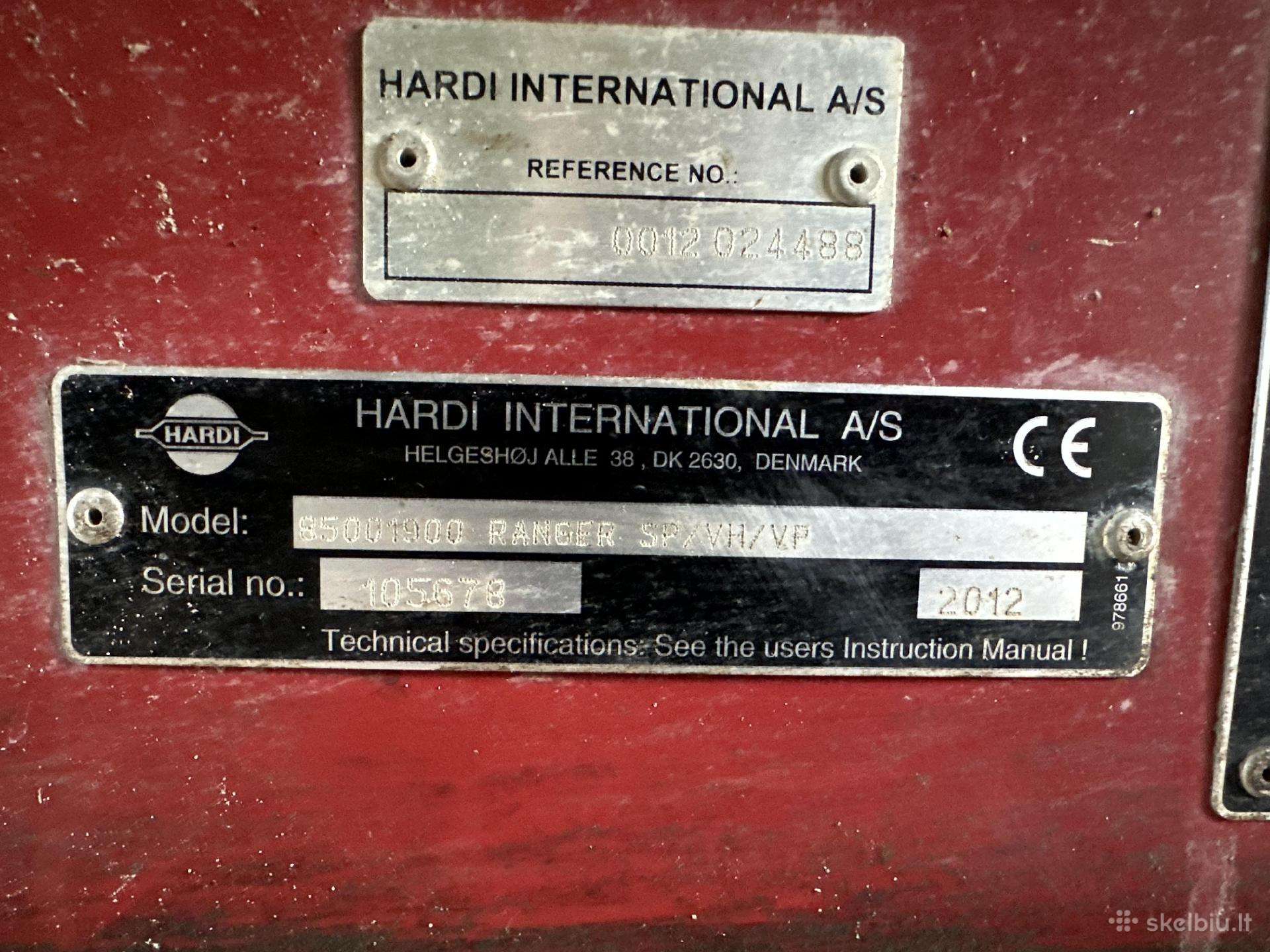 Hardi Ranger 2500, purkštuvai 2012 m., | A32701376