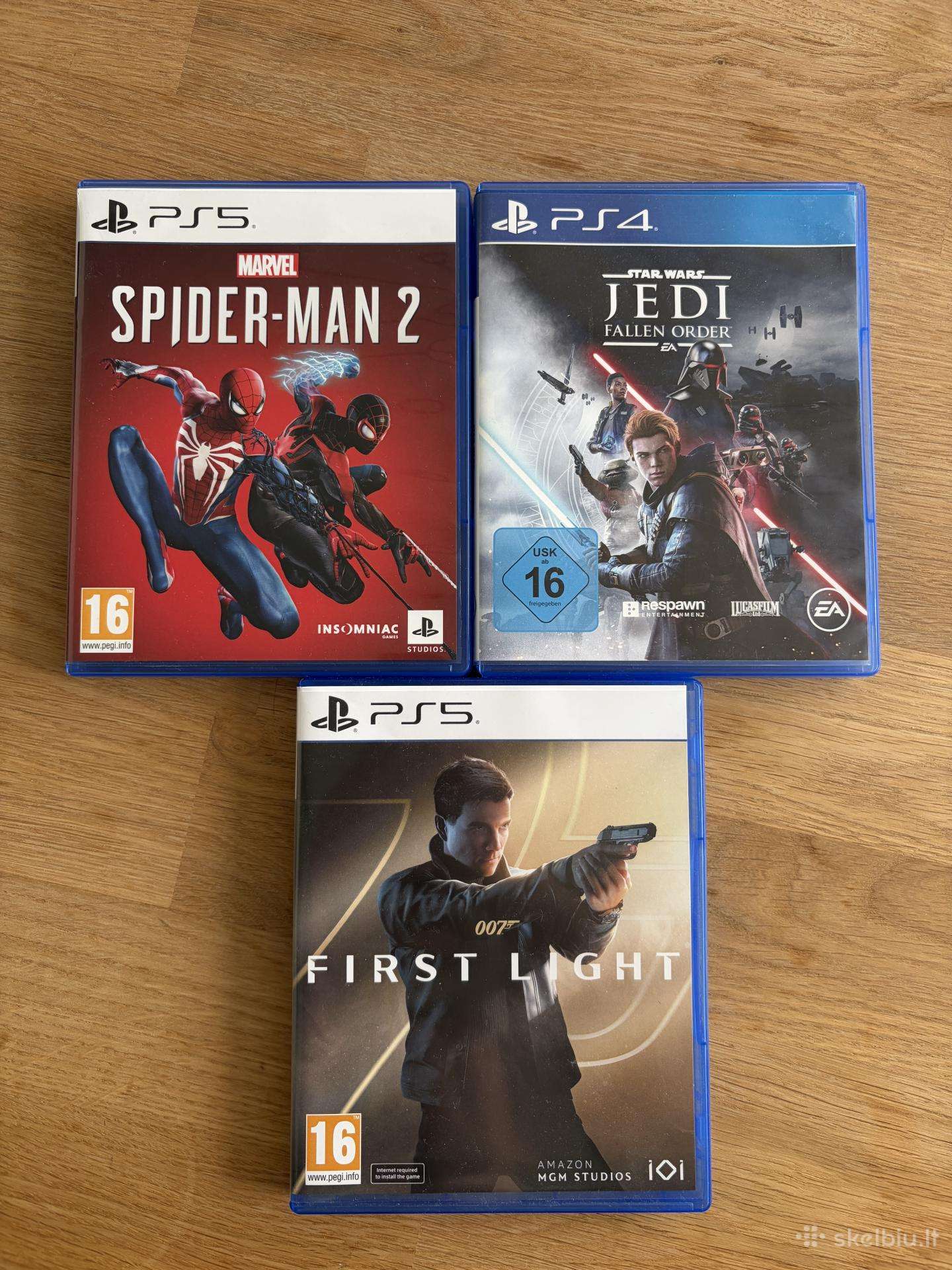 Ps5 Žaidimai Spiderman2, Jedi Fallen Order, 007