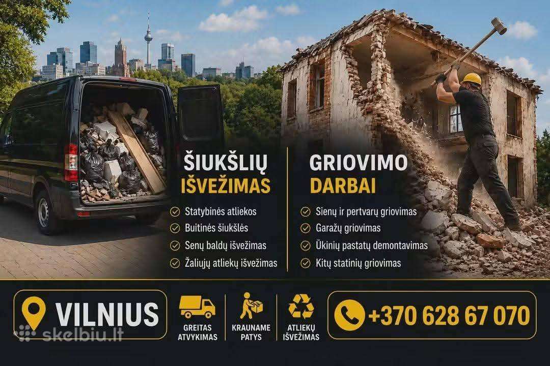 Griovimo darbai ir šiukšlių išvežimas