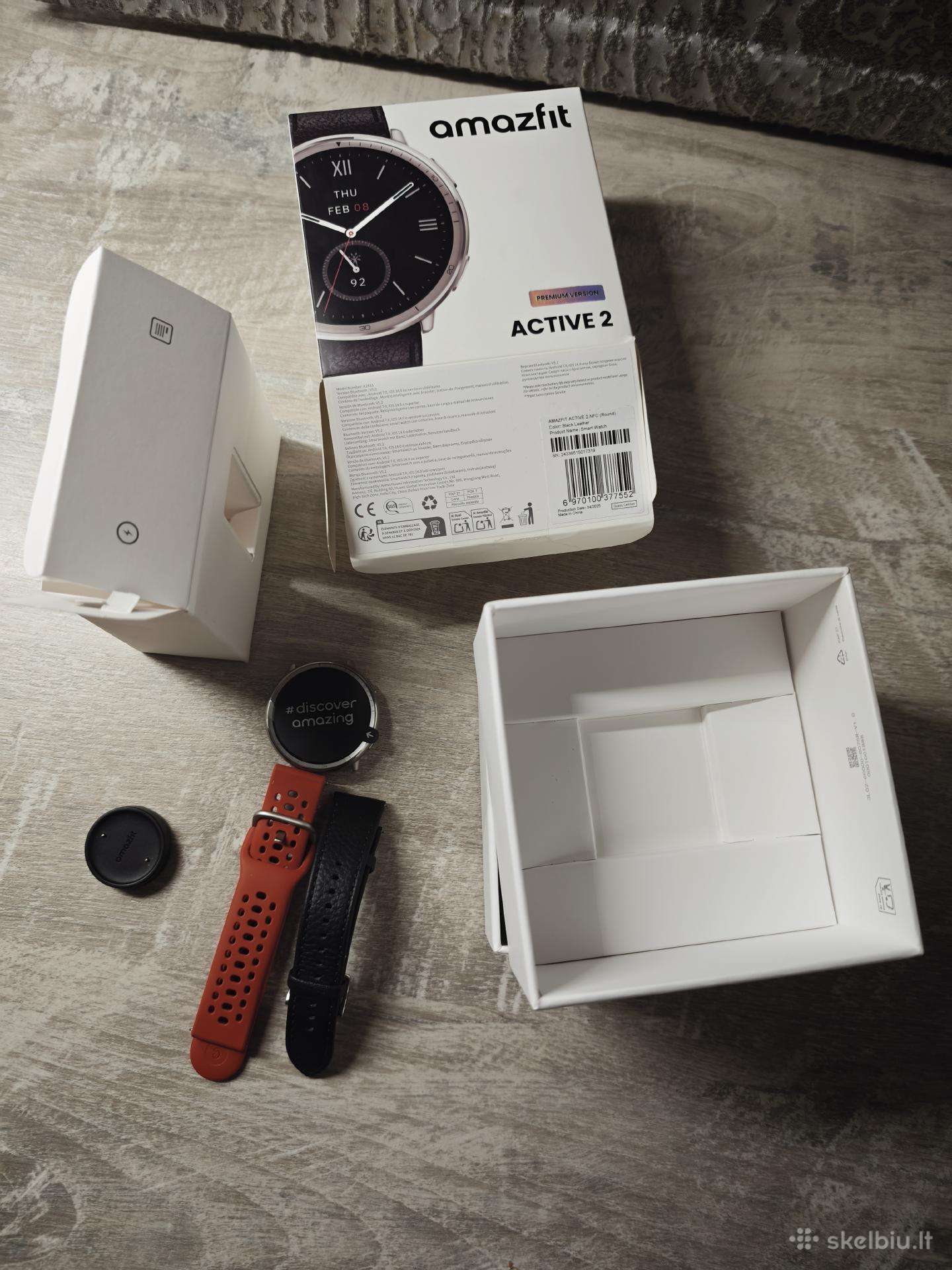 Amazfit Active 2 Premium Black Leather naujas