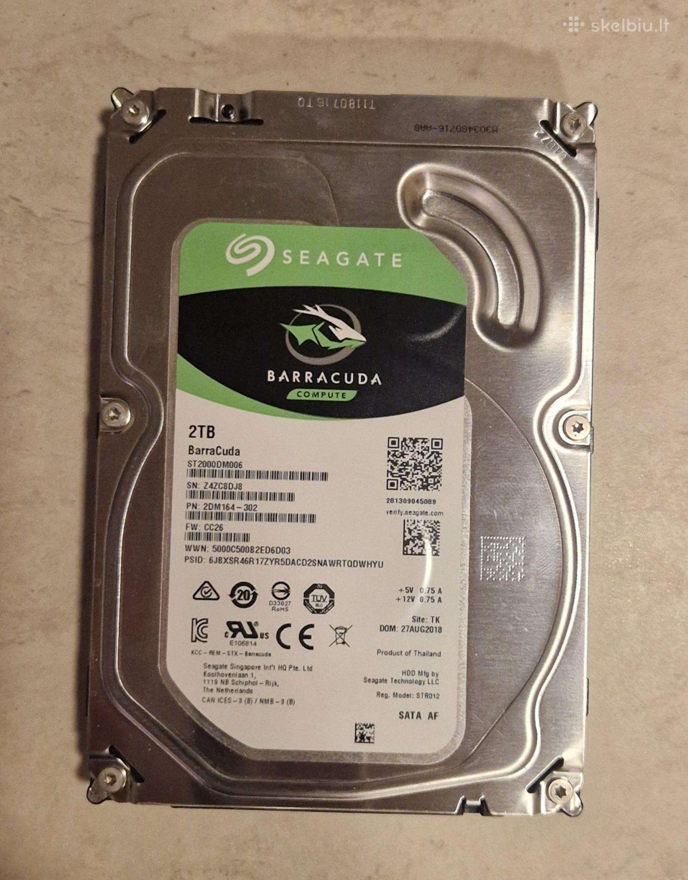 2tb Seagate diskas HDD