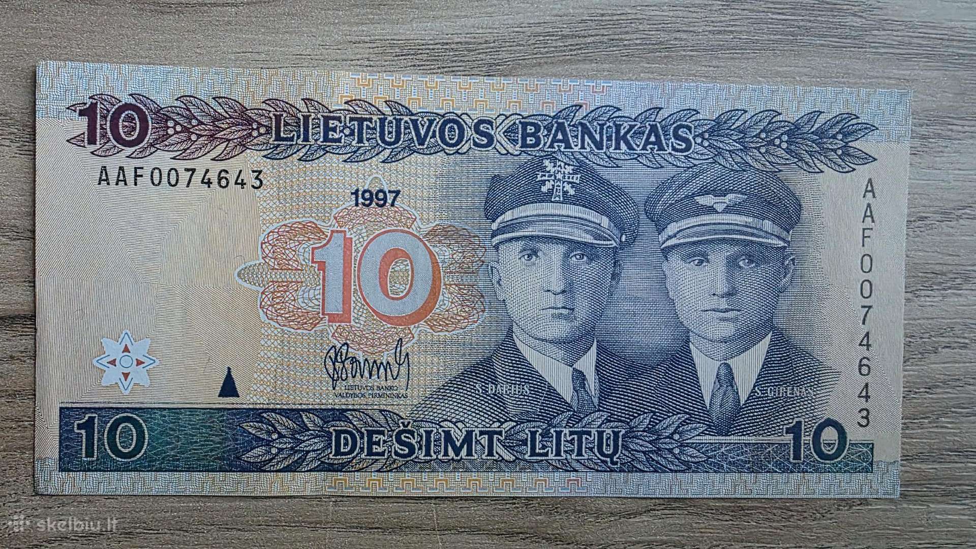 1997 metų 10 litų Unc Aaf serija