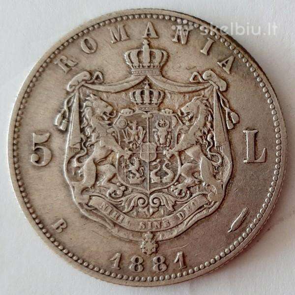 1881 Rumunija 5 lėjos