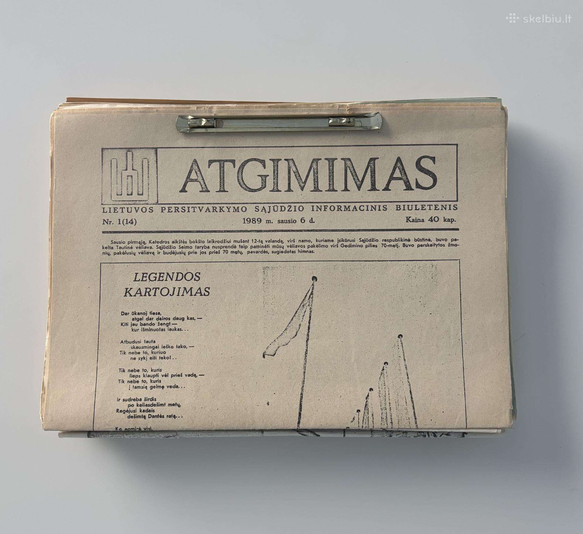 Laikraštis Atgimimas 1988-1989 m.