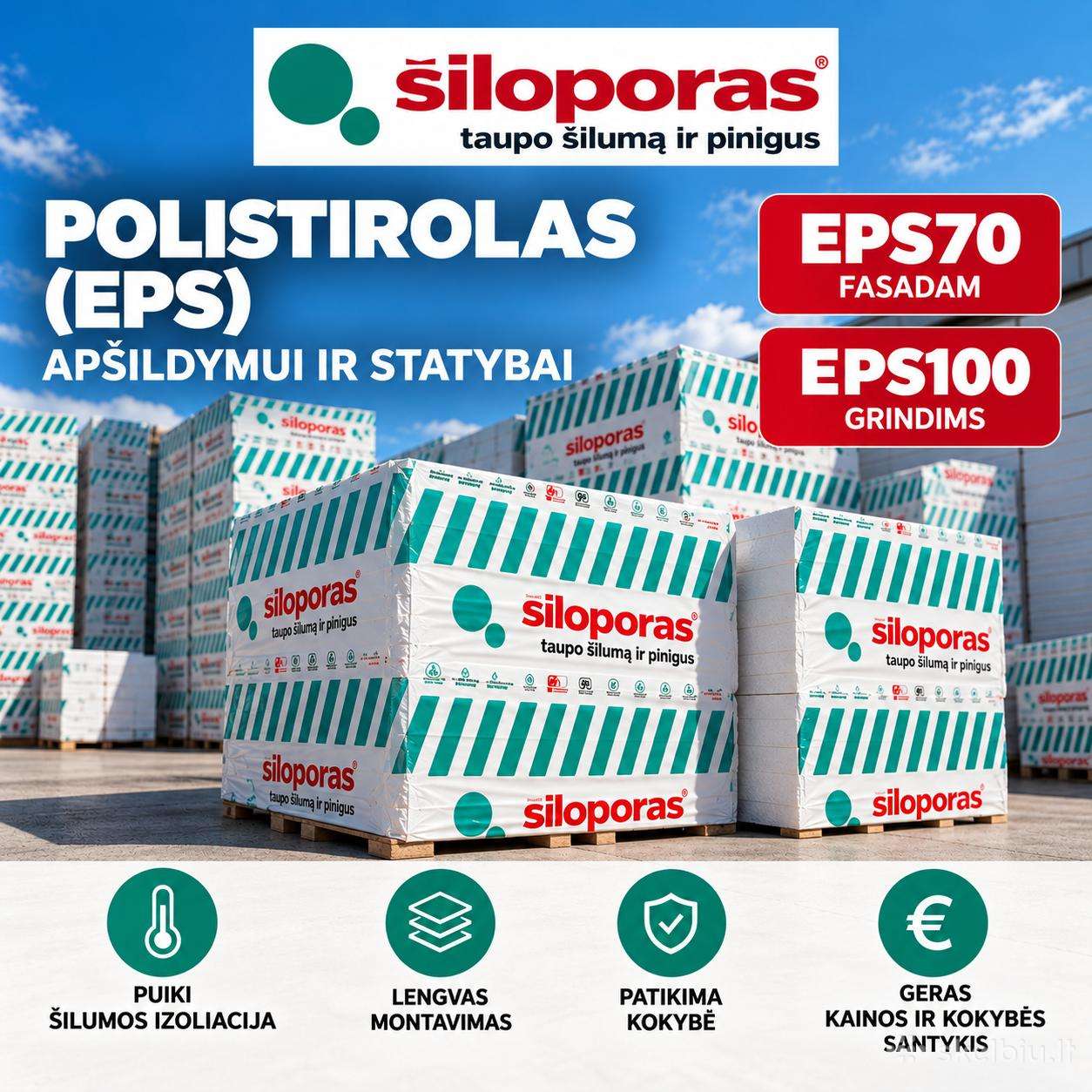 Naujas Polisterolas šiloporas Eps100 Eps80 Eps70