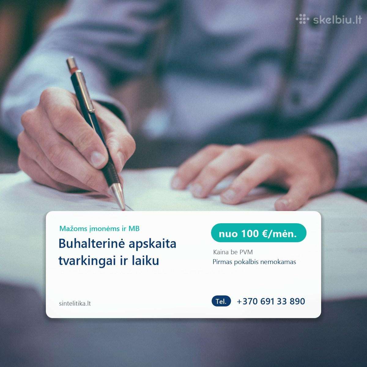 Buhalterinės paslaugos MB ir UAB – nuo 100 €/mėn.
