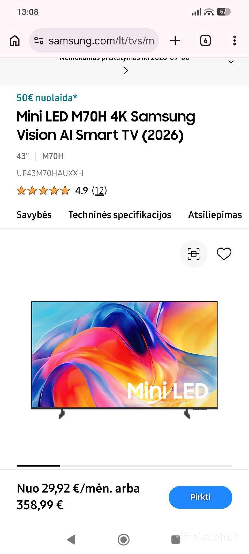 Naujas Samsung TV 43"