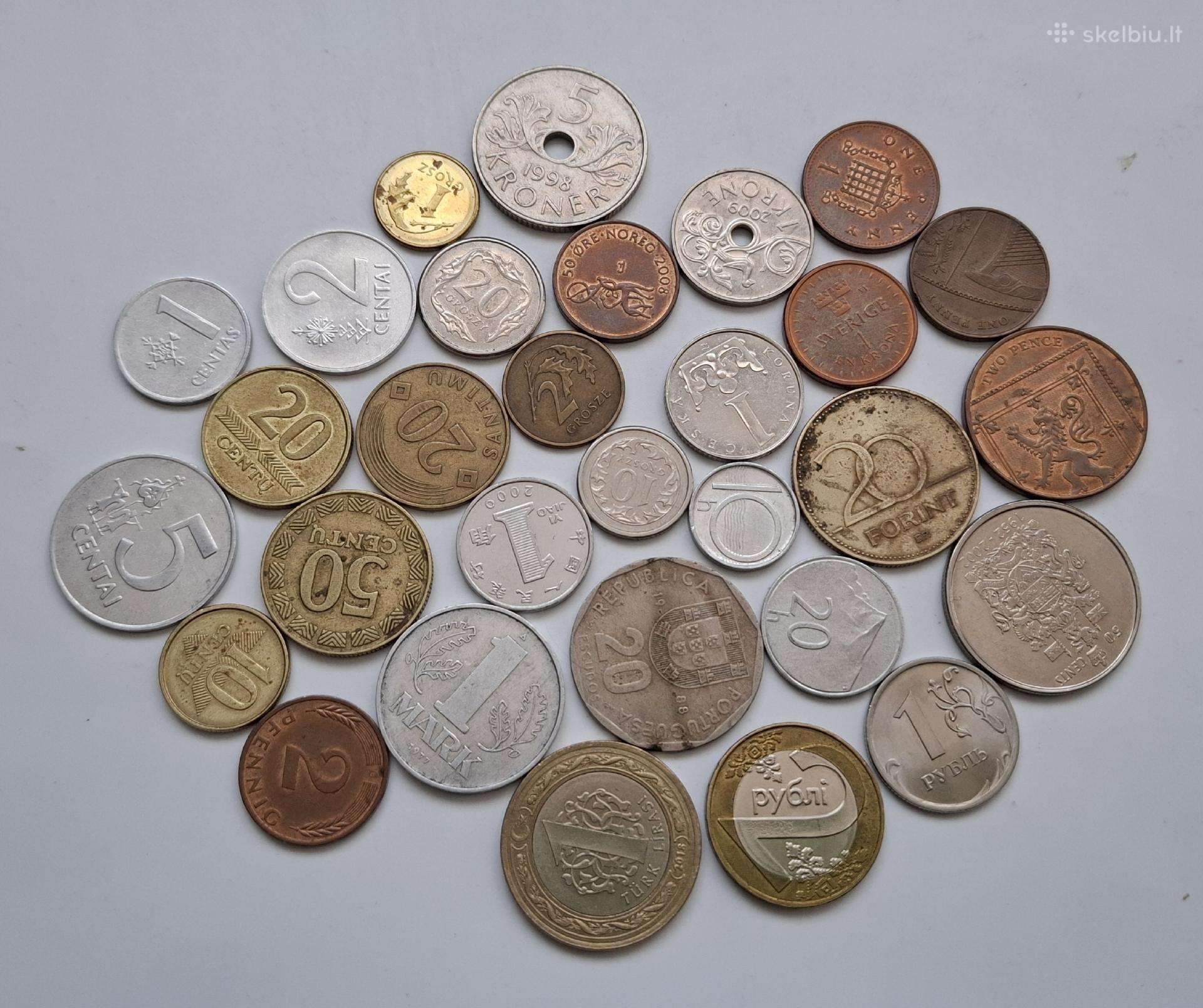 16 šalių monetos