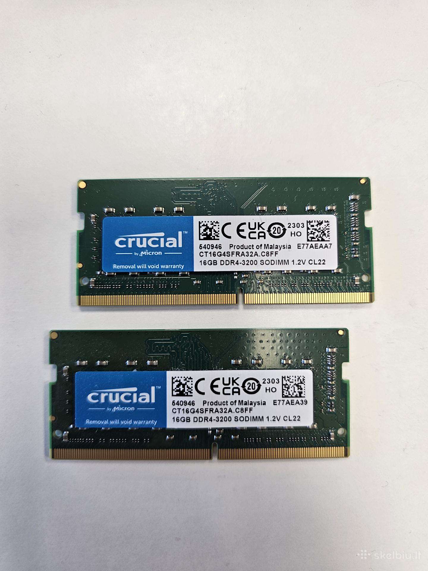 Ddr4 RAM 32gb 2x16 GB RAM Crucial