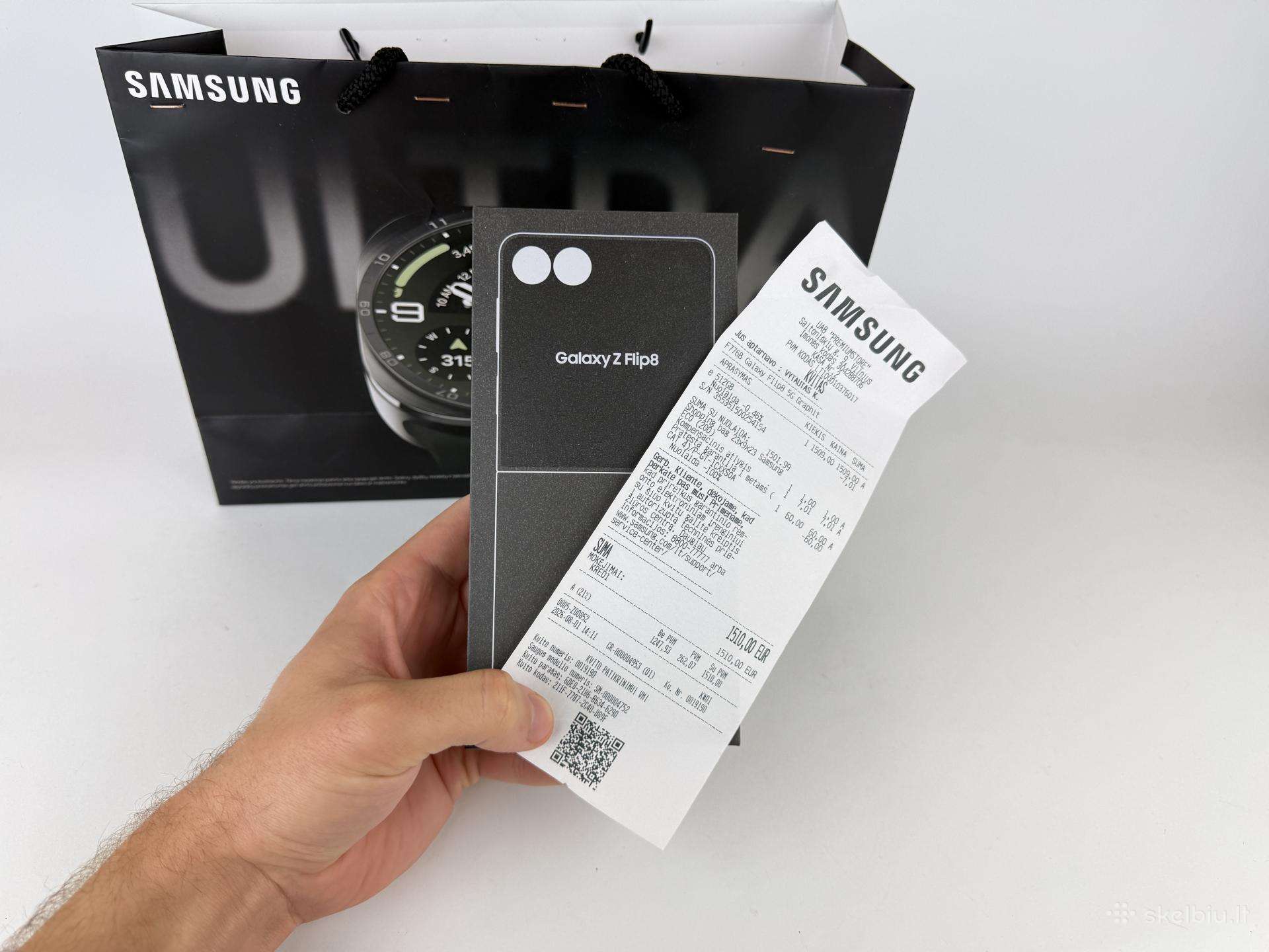 Naujas Samsung Galaxy Flip8 512 GB 3 M. Garantija