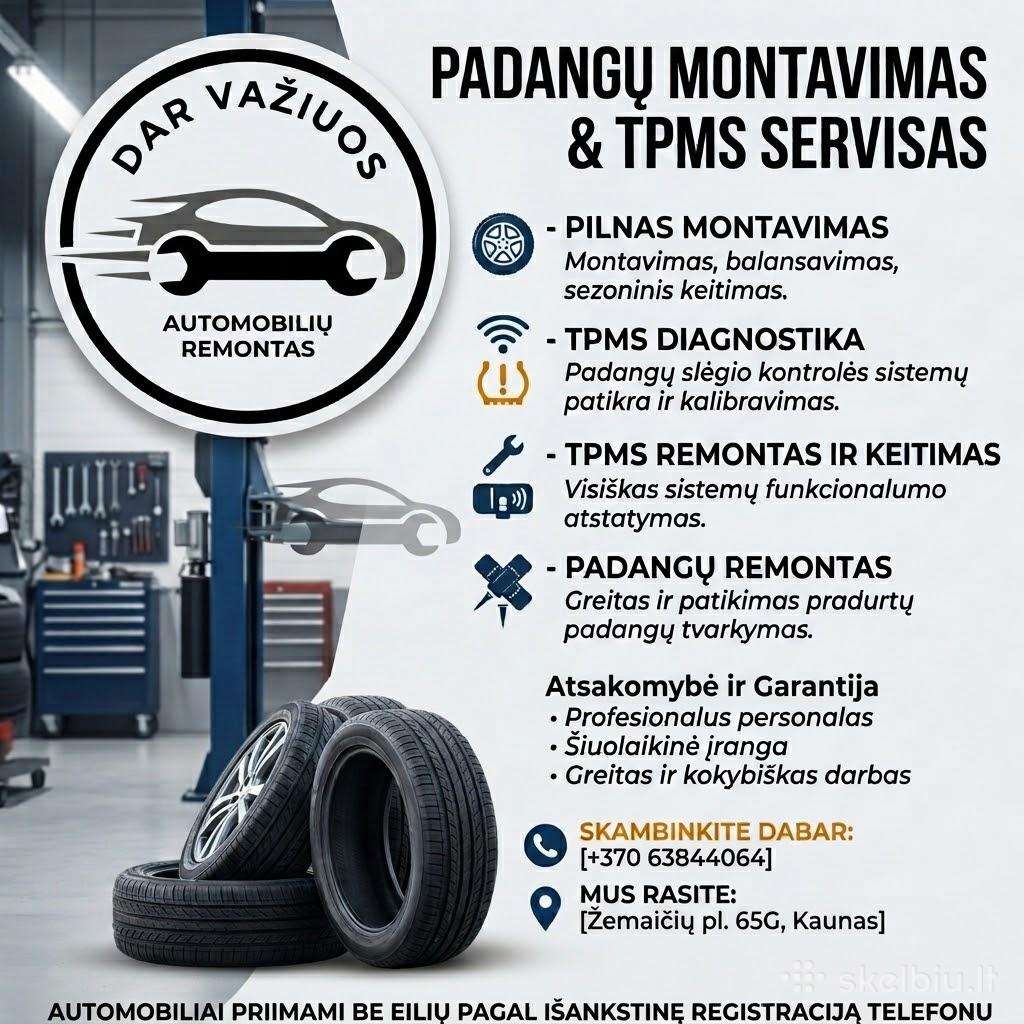 Ratų montavimas/balansavimas Kaune