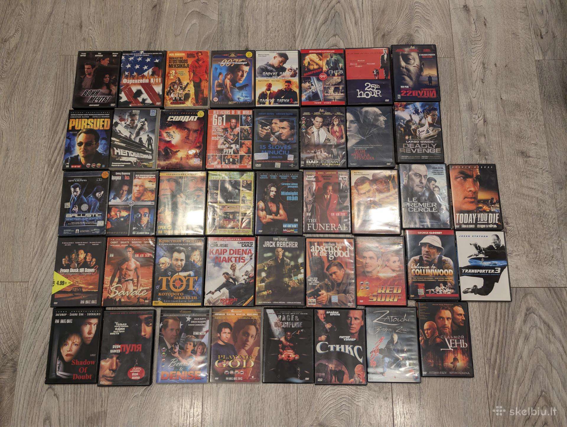Didelė veiksmo filmų ir trilerių Dvd kolekcija