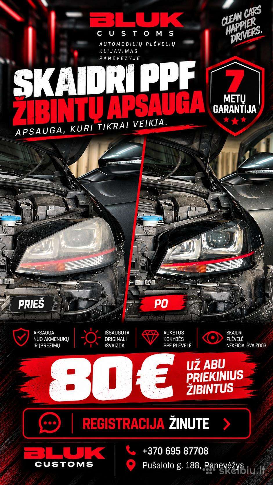 Skaidri Ppf Žibintų Apsauga – 80 €