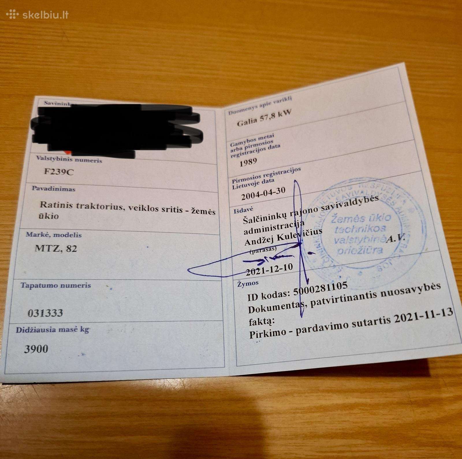 Parduodu traktorių Mtz 82