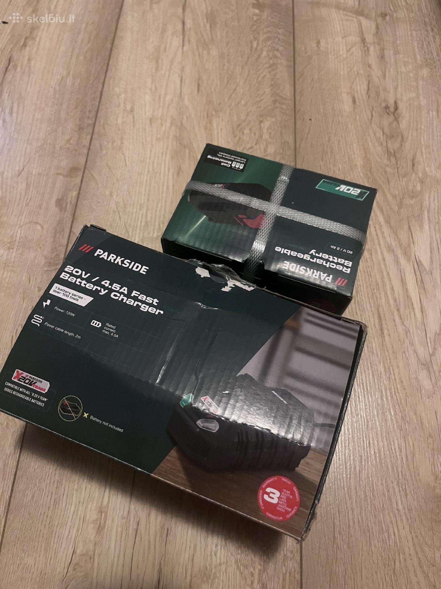 Nauja Parkside 20v baterija su greitu įkrovikliu