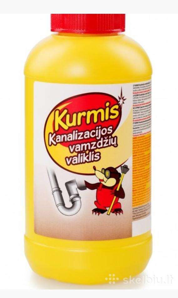 Kanalizacijos vamzdžių valiklis Kurmis granulėmis