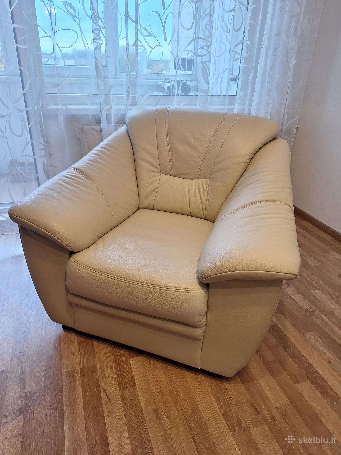 Odinis fotelis creme spalva